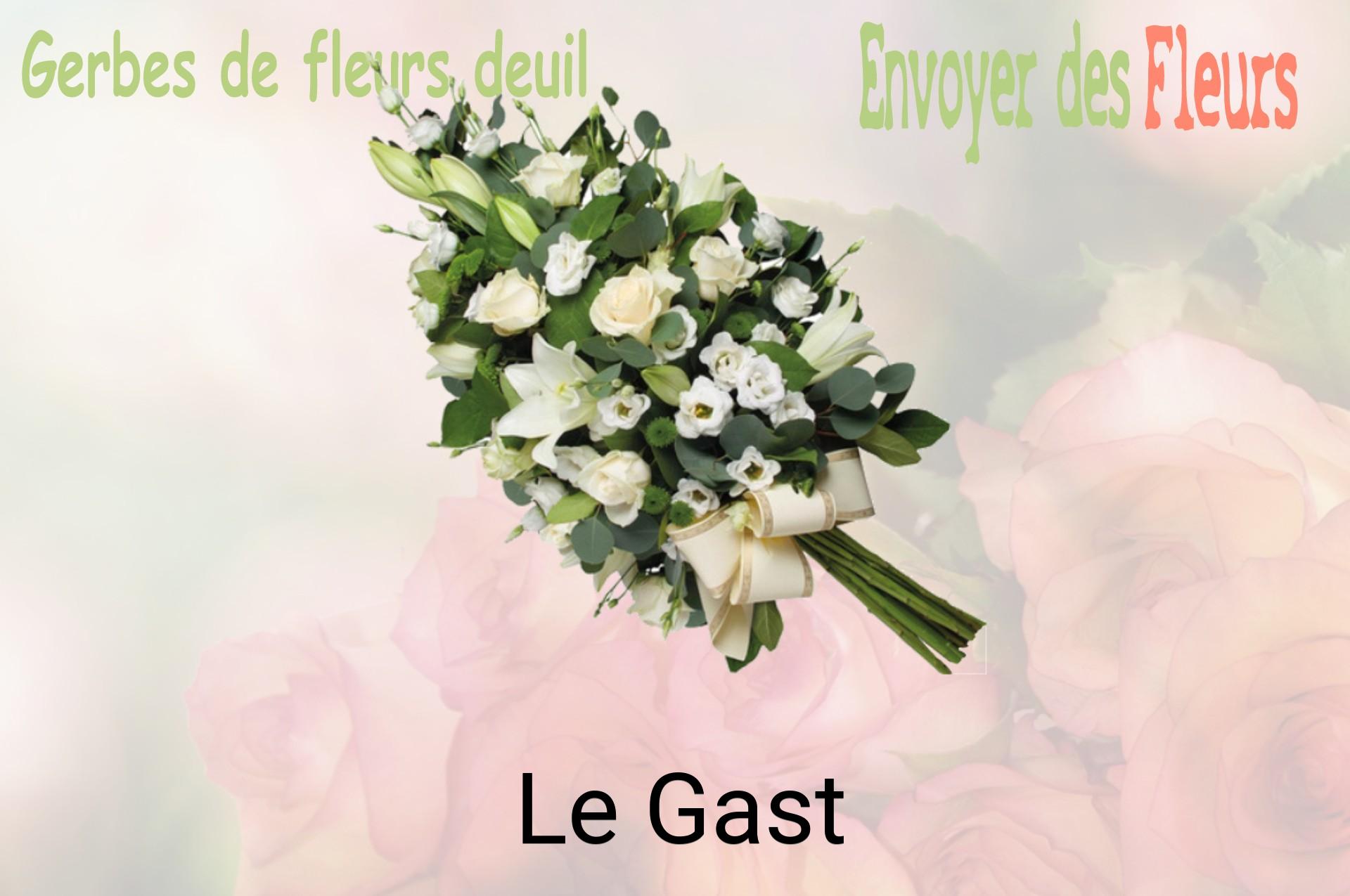 Gerbe de fleurs de deuil livrée à Le Gast